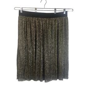 Fashion to Figure FTF Metallic Gold Lurex Midi Skirt Holiday Party Outfit Sz 2X